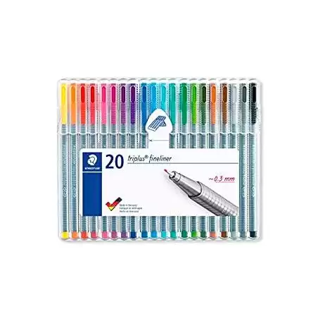 (334 SB20) STAEDTLER ESTUCHE 20 ROTULADORES TRIPLUS FINELINER 334 COLORES SURTIDOS