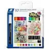 (349 C10) STAEDTLER MARCADOR ESPECIAL LUMOCOLOR 349 PERMANENTE C/SURTIDOS ESTUCHE 10 UD