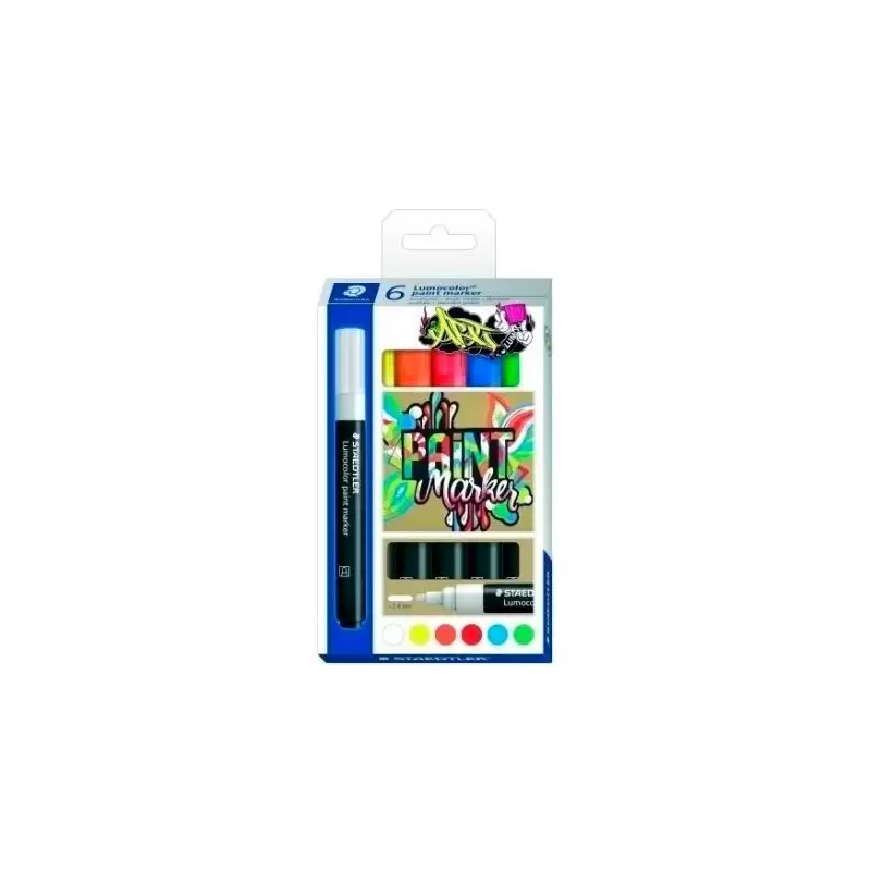 (349 C6) STAEDTLER MARCADOR ESPECIAL LUMOCOLOR 349 PERMANENTE C/SURTIDOS ESTUCHE 6 UD
