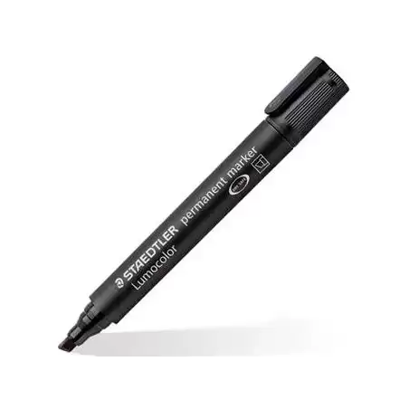 (350-9) STAEDTLER ROTULADOR PERMANENTE LUMOCOLOR 350 PUNTA BISELADA NEGRO