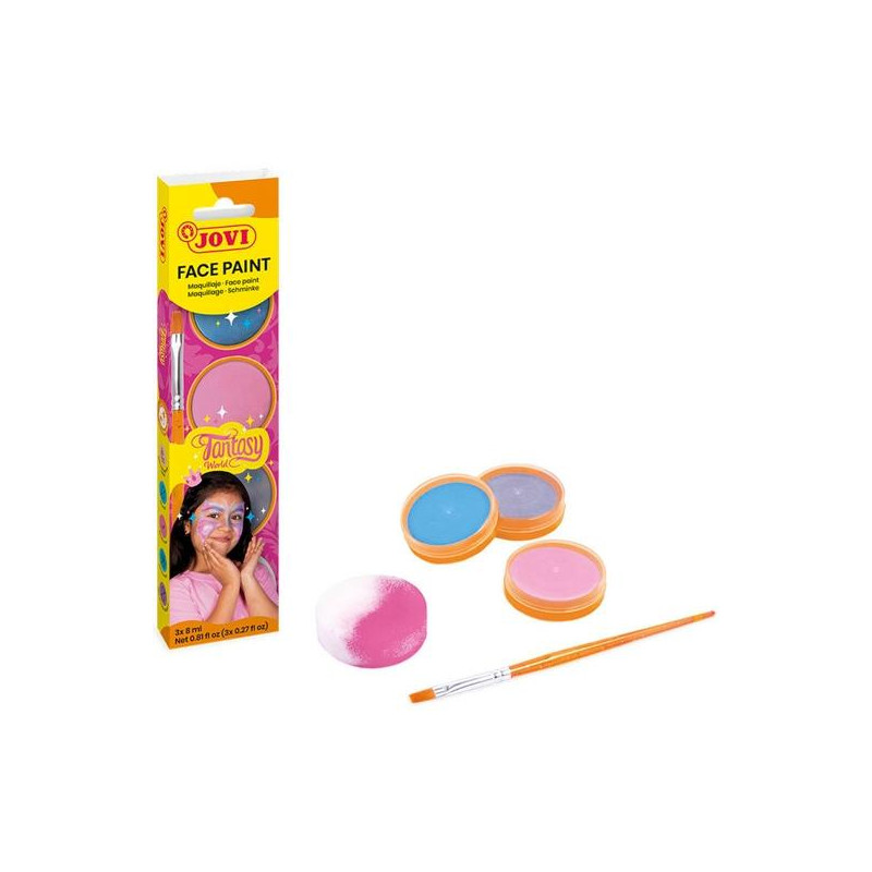 (174FA) JOVI MAQUILLAJE CREMA ESTUCHE 3 BOTES 8ML + ACCESORIOS FANTASY