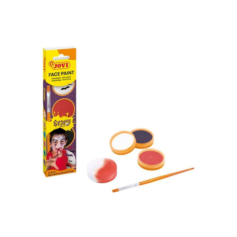 (174SC) JOVI MAQUILLAJE CREMA ESTUCHE 3 BOTES 8ML + ACCESORIOS SCARY