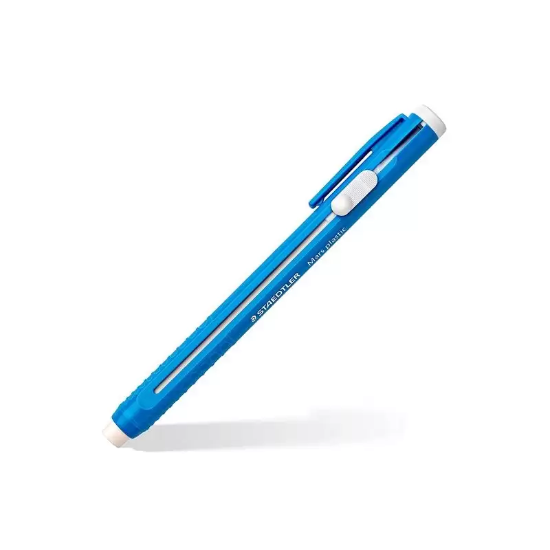 (528 50) STAEDTLER PORTAGOMAS MARS PLASTIC CON CLIP + GOMA DE RECARGA AZUL
