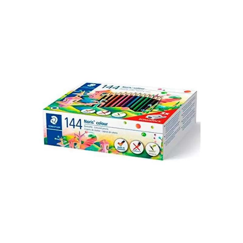 (185 C144) STAEDTLER LÁPICES DE COLORES WOPEX ECOLÓGICO 12 COLORES SURTIDOS ESTUCHE 144 UD