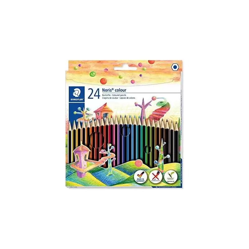 (185 C24) STAEDTLER LÁPICES DE COLORES NORIS COLOUR WOPEX ECOLÓGICO SURTIDOS ESTUCHE 24 UD