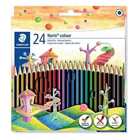(185 C24) STAEDTLER LÁPICES DE COLORES NORIS COLOUR WOPEX ECOLÓGICO SURTIDOS ESTUCHE 24 UD