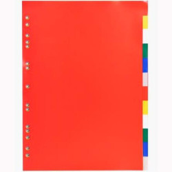 (3012E) EXACOMPTA SEPARADORES 12 POSICIONES A4 PP FLEXIBLE OPACO COLORES NEUTROS
