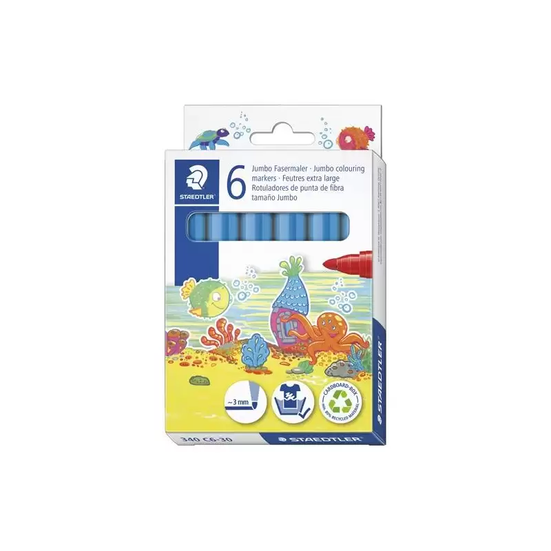 (340 C6-30) STAEDTLER ROTULADOR NORIS CLUB GRUESO AZUL CLARO ESTUCHE 6 UD