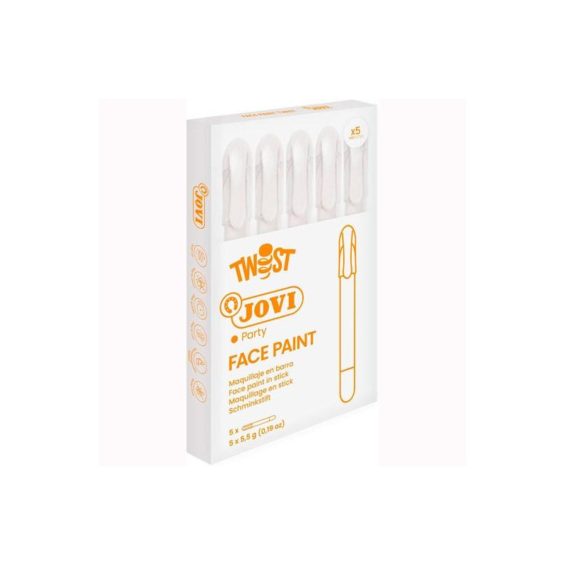 (19101) JOVI MAQUILLAJE EN STICK TWIST FACE PAINT BLANCO ESTUCHE 5 UD