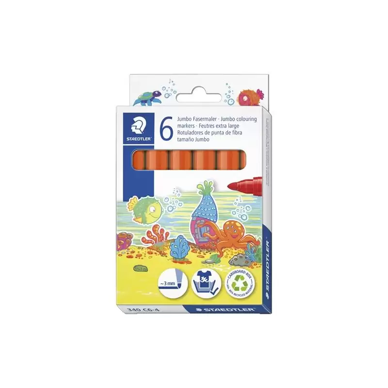 (340 C6-4) STAEDTLER ROTULADOR NORIS CLUB GRUESO NARANJA ESTUCHE 6 UD