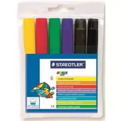 (340 WP6) STAEDTLER ROTULADOR GRUESO NORIS CLUB COLORES SURTIDOS ESTUCHE 6 UD