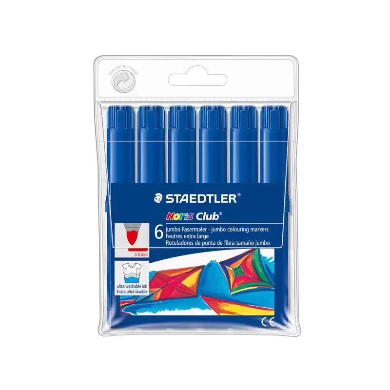 (340 WP6-3) STAEDTLER ROTULADOR GRUESO NORIS CLUB AZUL ESTUCHE 6 UD