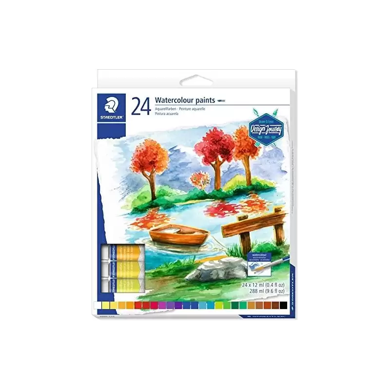 (8880 C24) STAEDTLER ACUARELAS EN TUBO 12ML SURTIDOS ESTUCHE 24U