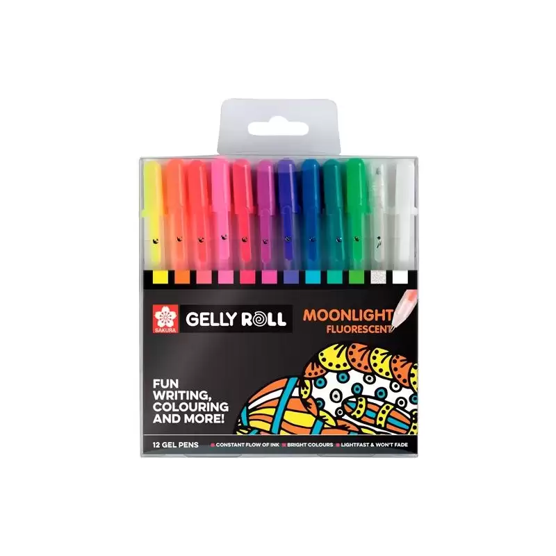 (POXPGBMOO12) TALENS SAKURA BOLÍGRAFOS GELLY ROLL MOONLIGHT ESTUCHE DE 12 C/SURTIDOS