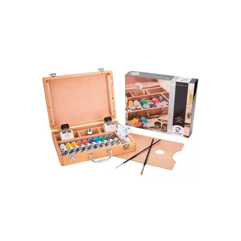 (02840510) TALENS VAN GOGH SET BÁSICO CAJA DE MADERA 10 TUBOS DE 40ML PINTURAS AL ÓLEO + ACCESORIOS C/SURTIDOS