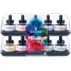 (11259902) TALENS ECOLINE SET ACUARELA LÍQUIDA MEZCLA 10 BOTELLAS DE 30ML COLORES SURTIDOS