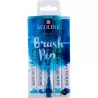 (11509905) TALENS ECOLINE ROTULADORES BRUSH PEN PUNTA PINCEL AZUL ESTUCHE 5 UD