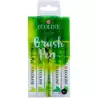 (11509906) TALENS ECOLINE ROTULADORES BRUSH PEN PUNTA PINCEL VERDE ESTUCHE 5 UD