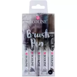 (11509907) TALENS ECOLINE ROTULADORES BRUSH PEN PUNTA PINCEL GRIS ESTUCHE 5 UD
