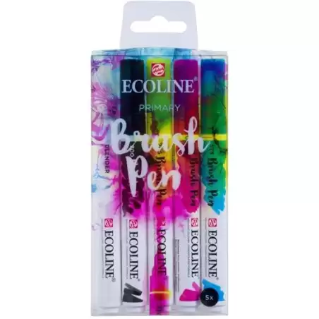 (11509920) TALENS ECOLINE ROTULADORES BRUSH PEN PUNTA PINCEL COLORES PRIMARIOS ESTUCHE 5 UD