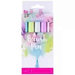 (11509931) TALENS ECOLINE ROTULADORES BRUSH PEN PUNTA PINCEL SURTIDO PASTEL ESTUCHE 5 UD