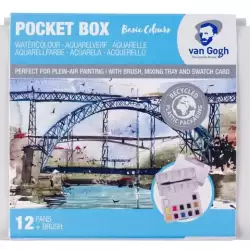 (20808631) TALENS VAN GOGH ACUARELAS BÁSICAS EN MEDIAS PASTILLAS C/SURTIDOS ESTUCHE 12 UD + PINCEL