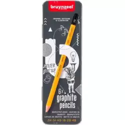(60211006) TALENS BRUYNZEEL LÁPICES DE GRAFITO BUROTEK 2H A 4B ESTUCHE 6 UD