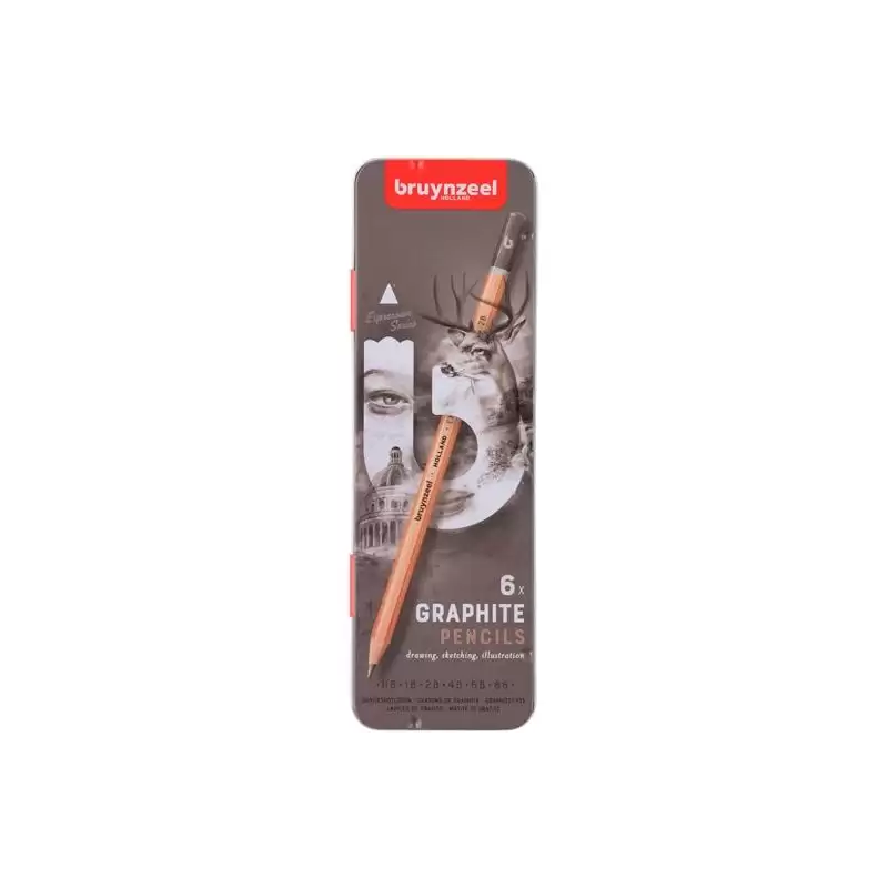 (60311006) TALENS BRUYNZEEL LÁPICES DE GRAFITO EXPRESSION HB A 8B ESTUCHE 6 UD