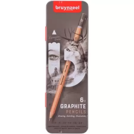 (60311006) TALENS BRUYNZEEL LÁPICES DE GRAFITO EXPRESSION HB A 8B ESTUCHE 6 UD
