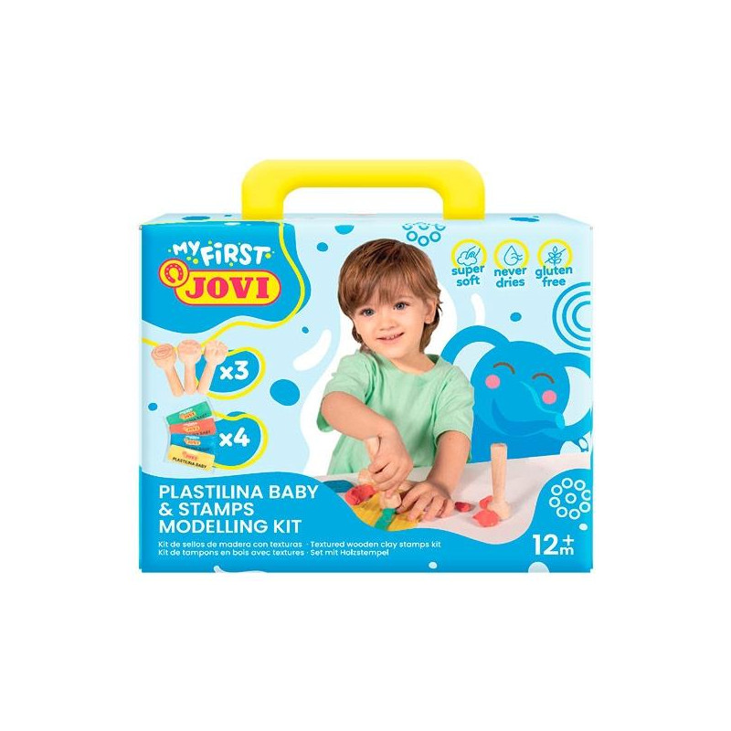 (374WS) JOVI MALETÍN DE MODELAJE MY FIRST PLASTILINA BABY Y ESTAMPADORES +12M
