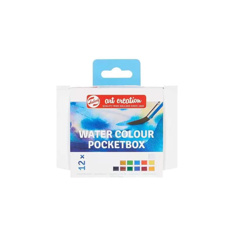 (9022112M) TALENS ART CREATION ACUARELAS POCKET BOX PASTILLAS C/SURTIDOS ESTUCHE 12 UD
