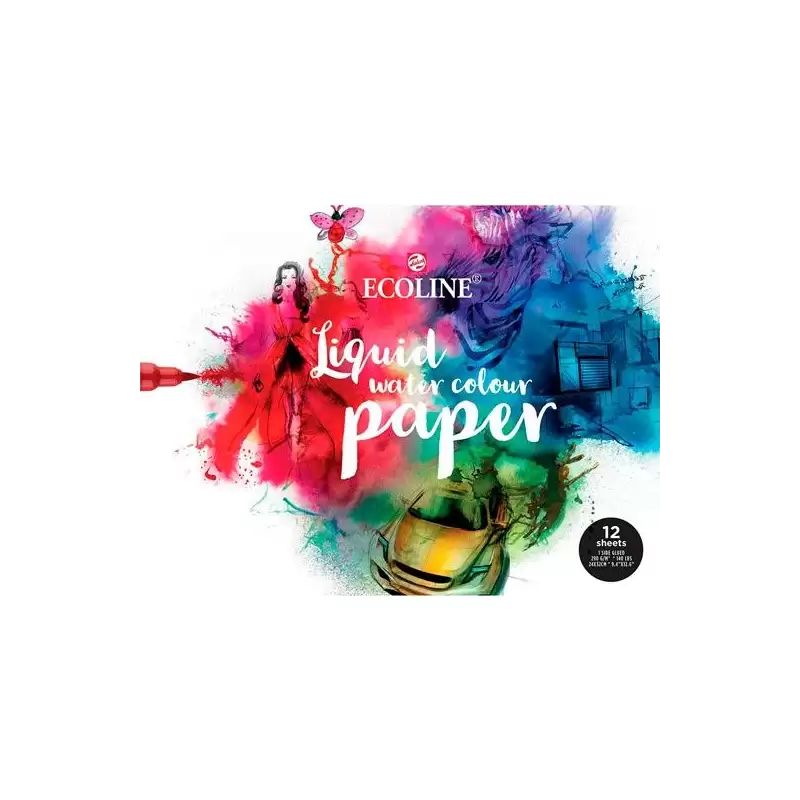 (91582430) TALENS ECOLINE BLOQUE 12 HOJAS PAPEL 24X32CM 290GR ENCOLADO 1 LADO