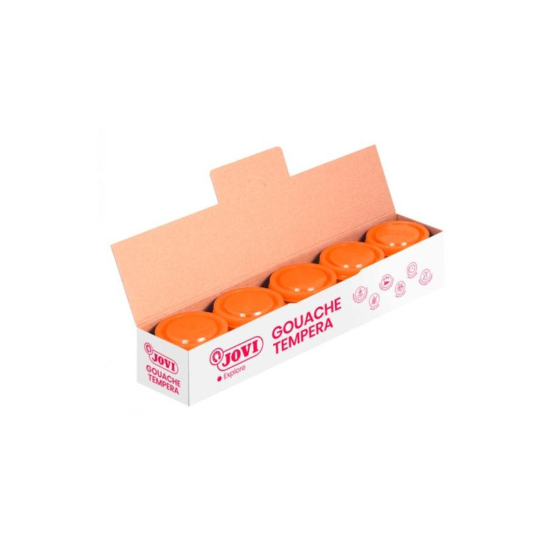 (50306) JOVI TÉMPERA ESCOLAR ESTUCHE 5 BOTES NARANJA DE 35ML