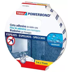 (55733-00018-02) TESA CINTA ADHESIVA DE MONTAJE DOBLE CARA POWERBOND 19MM X 5M ESPEJOS