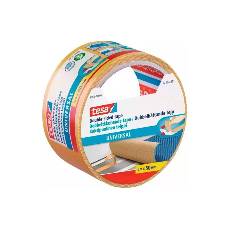 (56170-00007-12) TESA CINTA ADHESIVA DOBLE CARA UNIVERSAL 50MM X 5M BEIGE