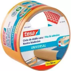 (56172-00005-12) TESA CINTA ADHESIVA DOBLE CARA UNIVERSAL PERMANENTE 50MM X 25M PARA MOQUETAS