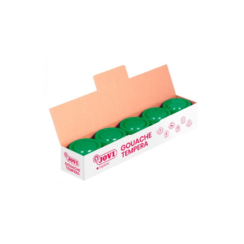 (50317) JOVI TÉMPERA ESCOLAR ESTUCHE 5 BOTES VERDE MEDIO DE 35ML
