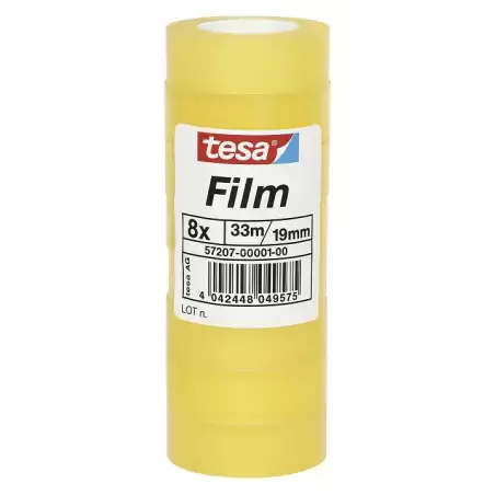 (57207-00001-01) TESA FILM CINTA ADHESIVA TRANSPARENTE STANDARD SHRINK TOWER ROLLO 19MM X 33M TORRE 8 UD