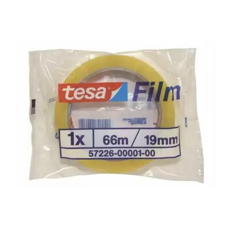 (57226-00001-01) TESA FILM CINTA ADHESIVA TRANSPARENTE STANDARD ROLLO 19MM X 66M EN BOLSITA