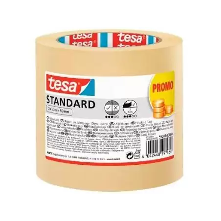 (59006-00000-00) TESA CINTA DE ENMASCARAR STANDARD ADHESIVA PARA PINTOR 50MX50MM EN PACK DE 2 ROLLOS