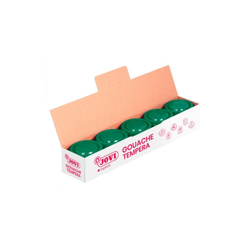(50319) JOVI TÉMPERA ESCOLAR ESTUCHE 5 BOTES VERDE OSCURO DE 35ML