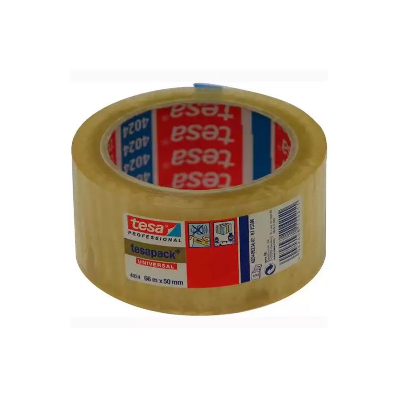(04024-00236-04) TESA CINTA DE EMBALAJE DE POLIOLEFINA TESAPACK C/ETIQUETA 66MX50MM TRANSPARENTE