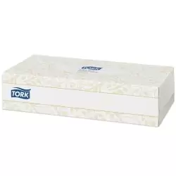 (140280) TORK PAÑUELOS FACIALES EXTRA SUAVES PREMIUM 2 CAPAS BLANCO -CAJA 100 UD-