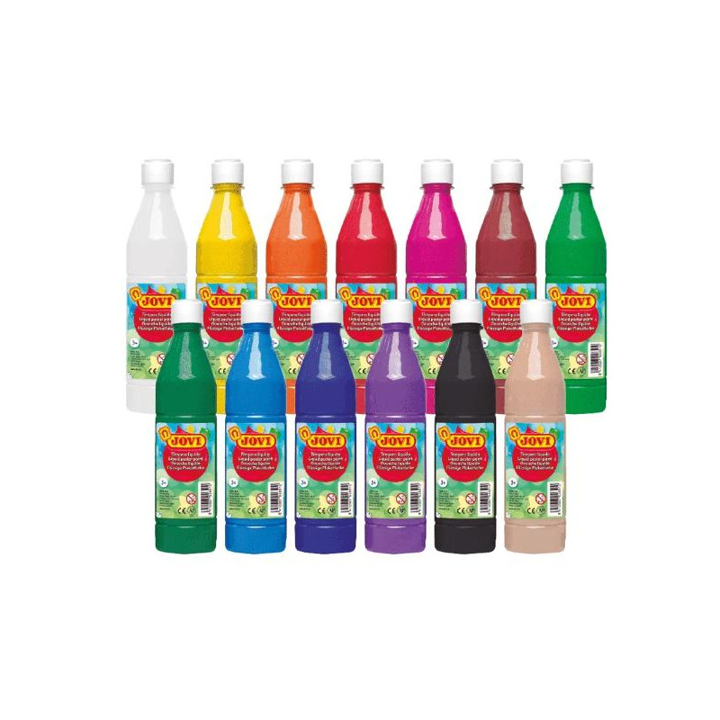 (50607) JOVI TÉMPERA LÍQUIDA SCHOOL BERMELLÓN BOTELLA DE 500ML