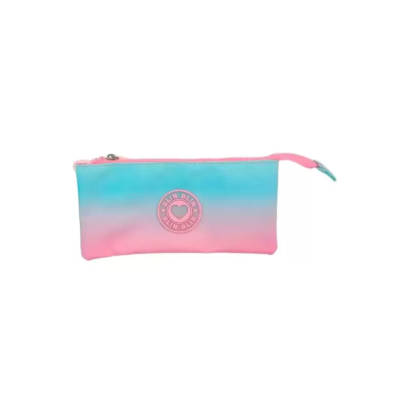 (T157-1053) TOYBAGS ESTUCHE TRIPLE BLIN BLIN GRADIENT PINK 11X23X5CM IMPERMEABLE