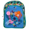 (T434-1068) TOYBAGS MOCHILA PRIMARIA STITCH TROPICAL DOBLE COMPARTIMENTO 44X30X20CM ADAPTABLE A CARRO