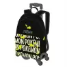 (T964-952) TOYBAGS MOCHILA POKEMON PIKACHU ADAPTABLE CON TROLLEY DE 4 RUEDAS MULTIDIRECCIONALES DOBLE COMPARTIMENTO