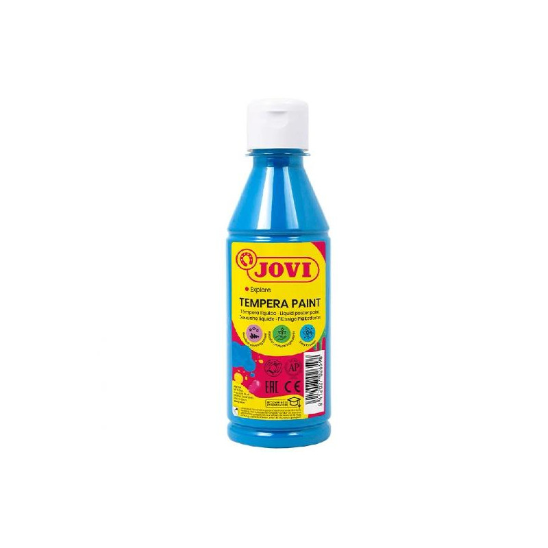 (50221) JOVI TÉMPERA LÍQUIDA AZUL CYAN BOTELLA DE 250ML