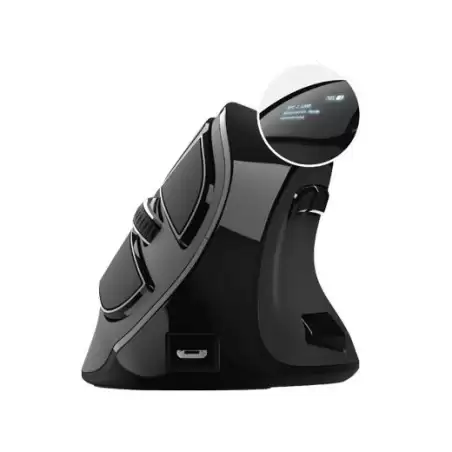 (23731) TRUST RATÓN VOXX ERGONÓMICO VERTICAL INALÁMBRICO BLUETOOTH 2.4GHZ 9 BOTONES RECARGABLE NEGRO