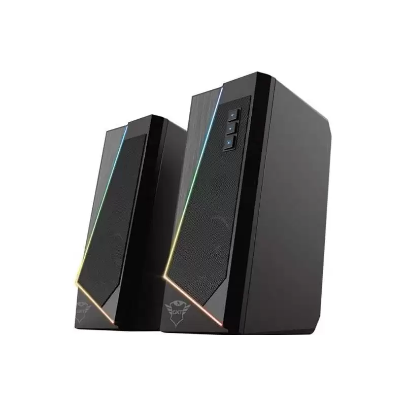 (24070) TRUST ALTAVOCES 2.0 ZOXA RGB 6W RMS 12W MAX 6 MODOS ILUMINACION  AUTOALIMENTADO USB LED  COLOR NEGRO